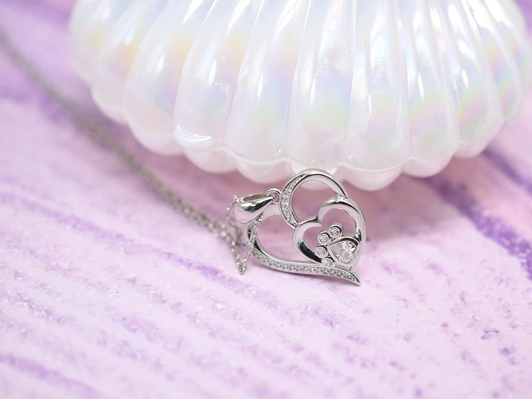 Inolt™ | Paw & Heart Necklace in Silver
