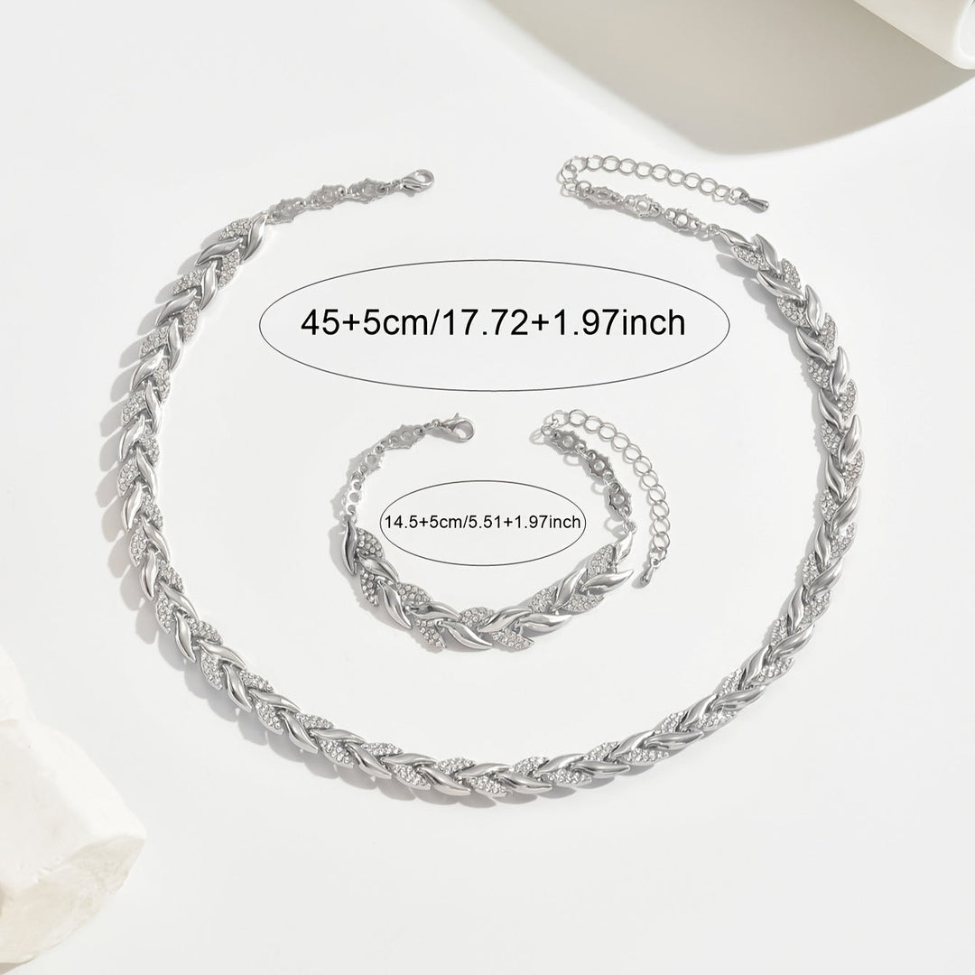 Elegant Rhinestone and Glass Fishtail Jewelry Set