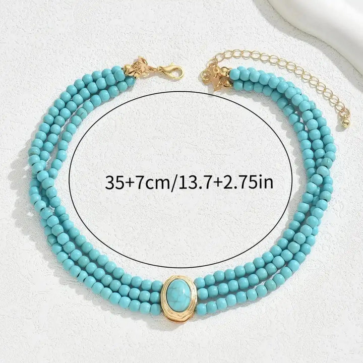 Elegant Vintage Turquoise Beaded Necklace
