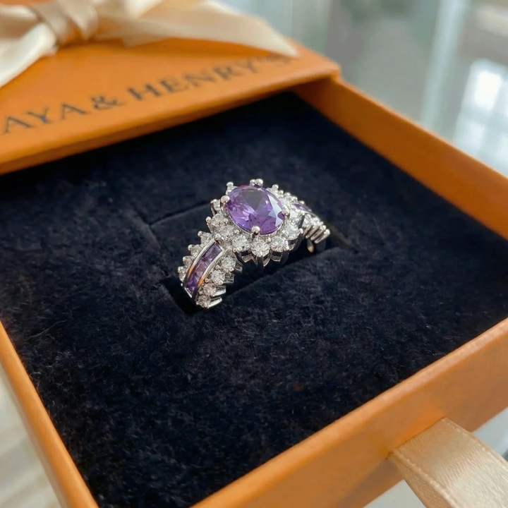 Amethyne Twilight Crown Ring | White Gold