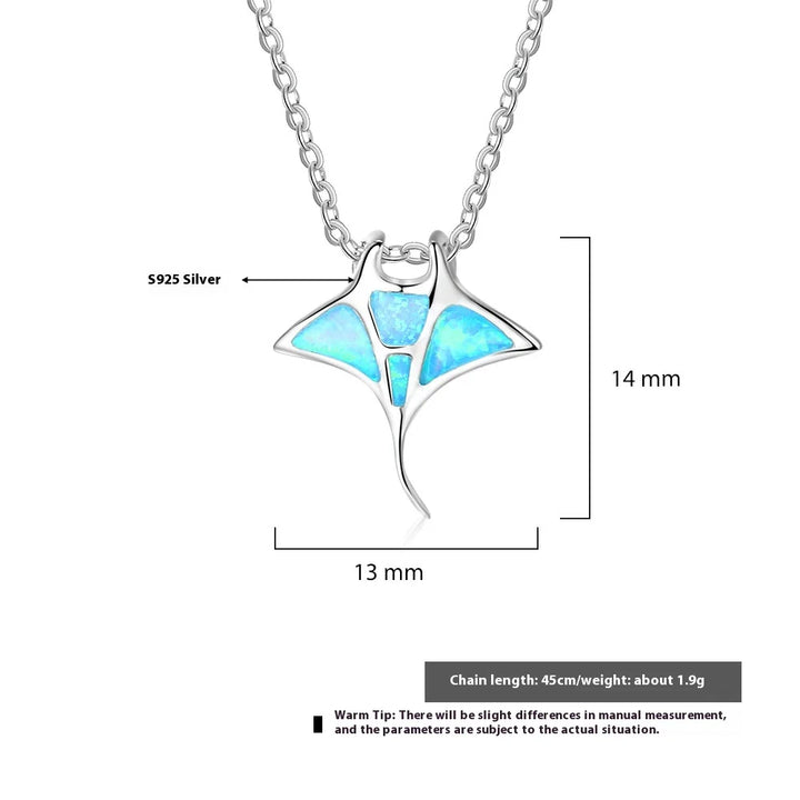 Manta Ray Blue Opal Necklace