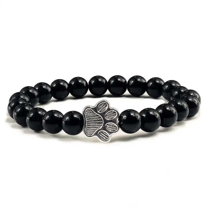 Beaded Paw Bracelet Natural Stone Design