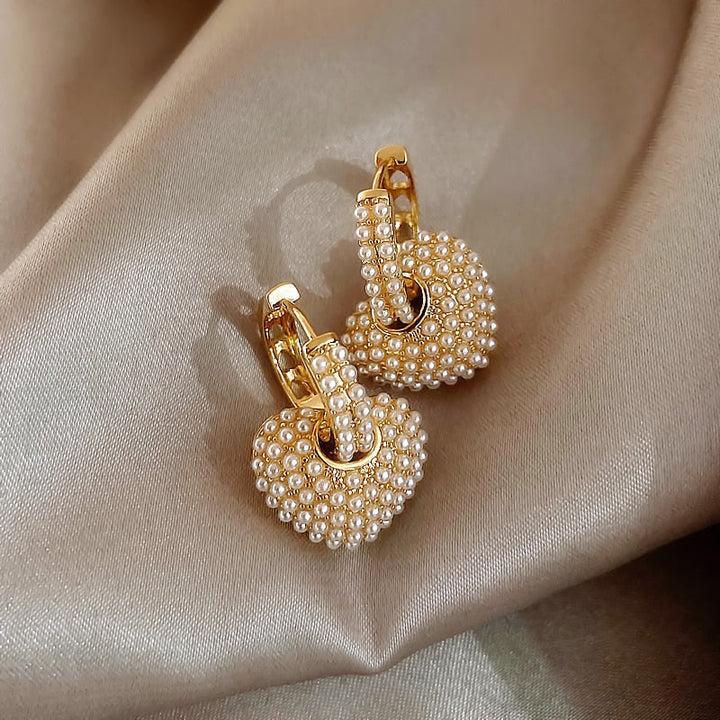 Heart Pearl Earrings