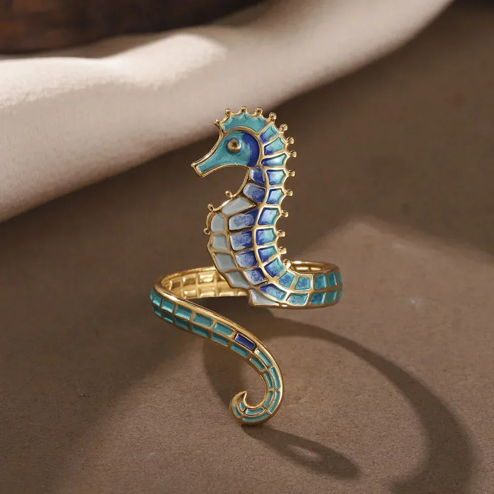 Ocean Dreams Seahorse Adjustable Ring