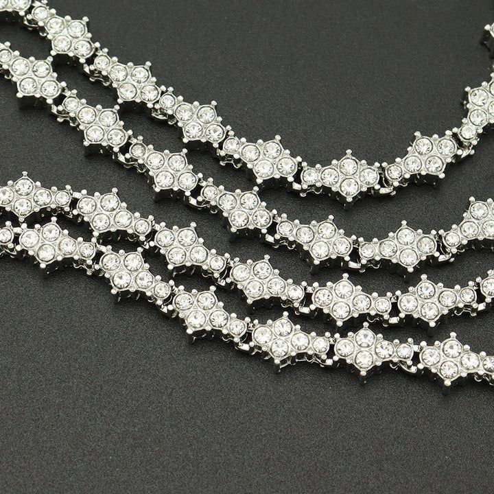 Classic Cluster Tennis Necklace | Gold