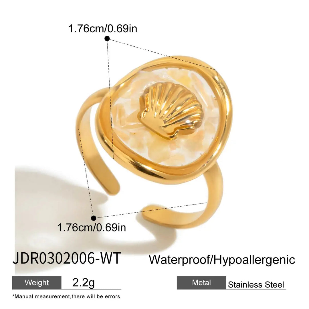 Ocean Starfish Shell Statement Ring