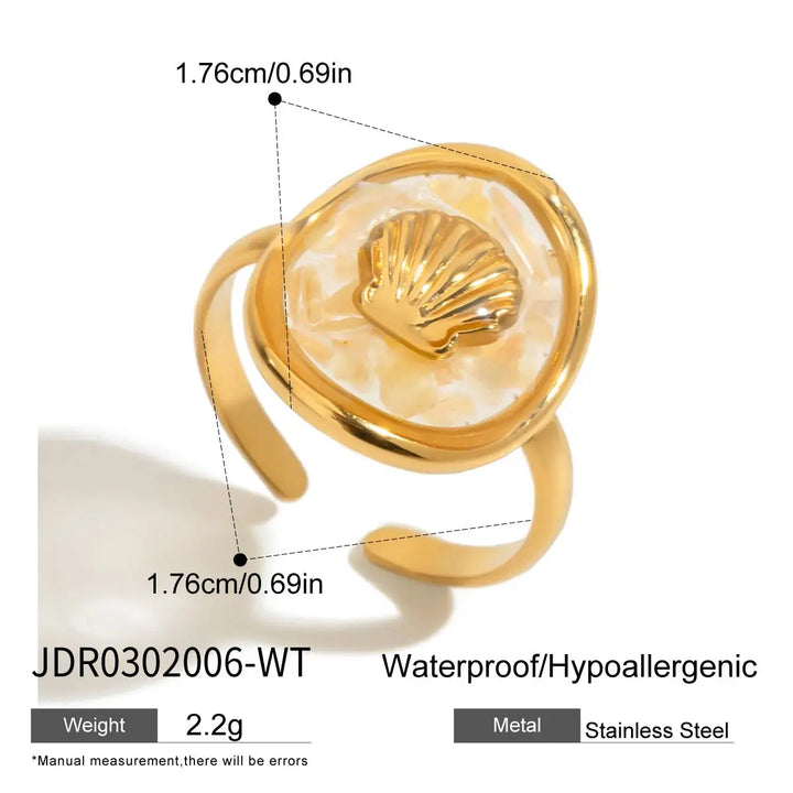 Ocean Starfish Shell Statement Ring