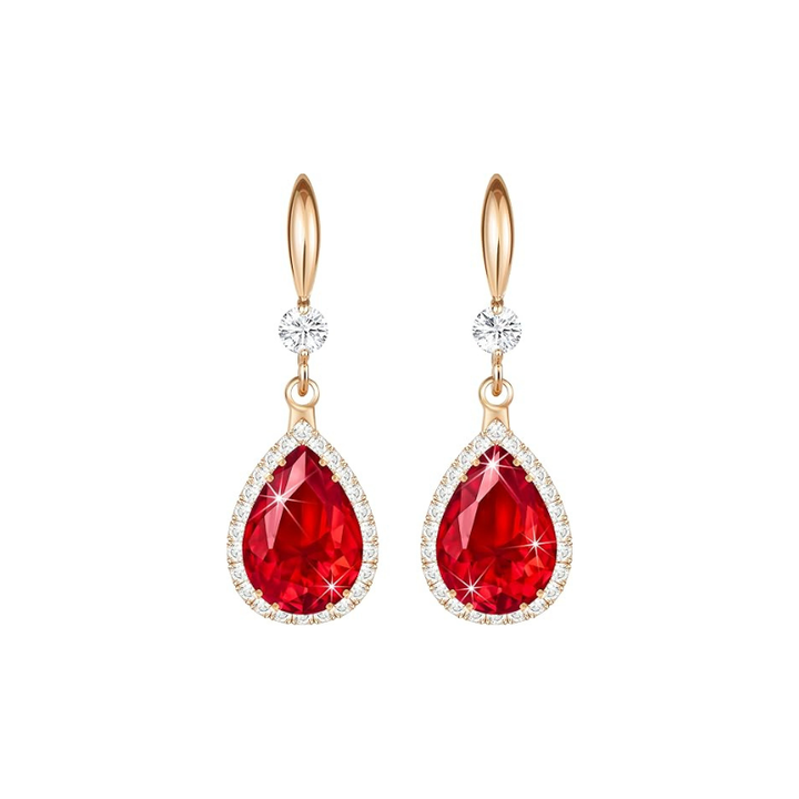 Ruby Teardrop Earrings | Rose Gold