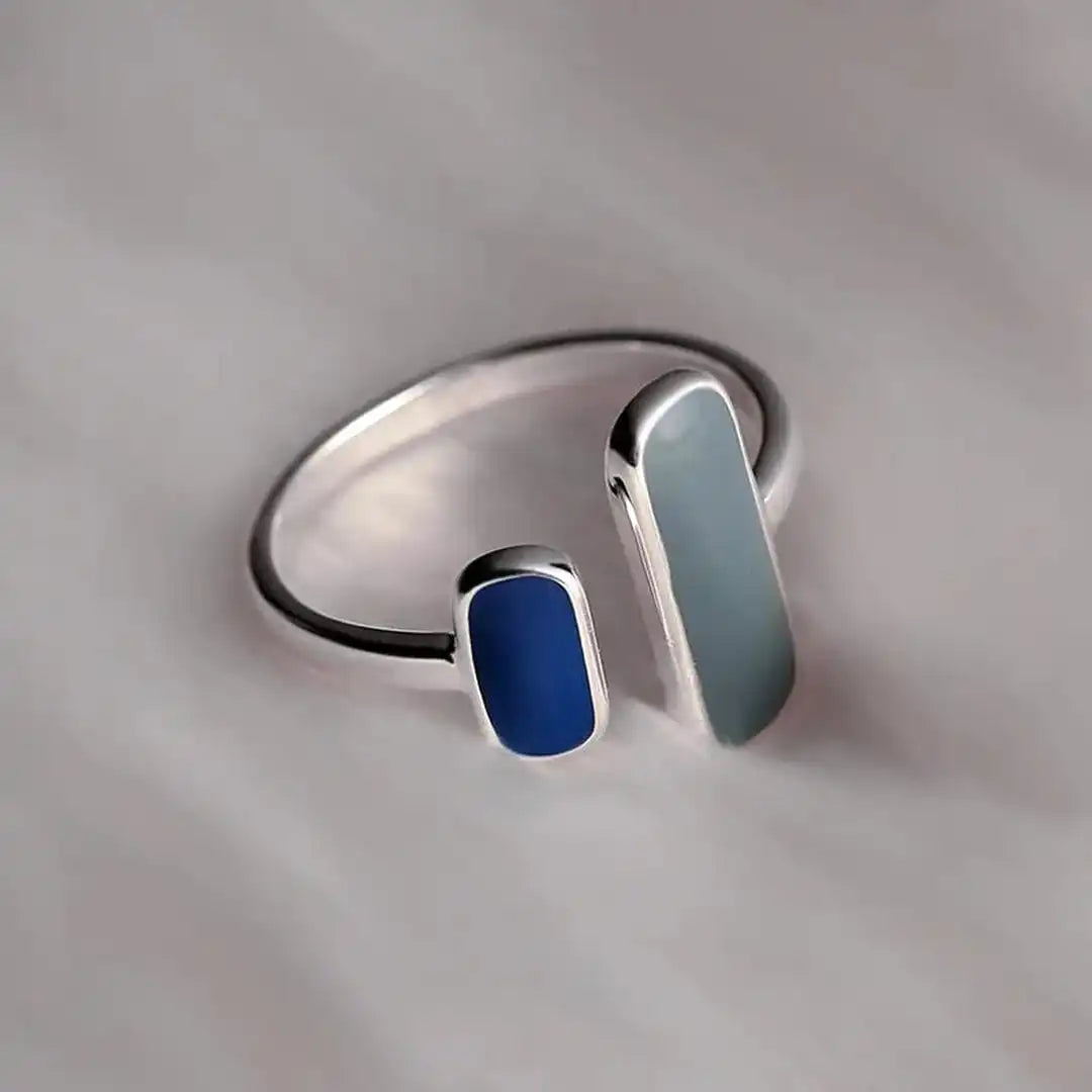 Bohemian Blue Gemstone Adjustable Ring