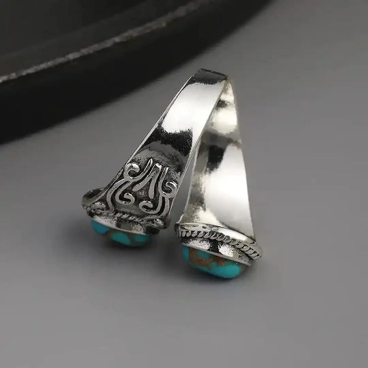 Vintage Silver Turquoise Cross Ring