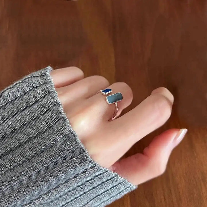 Bohemian Blue Gemstone Adjustable Ring