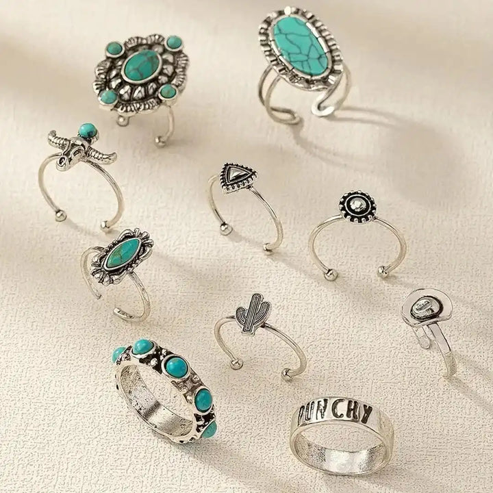 Timeless Turquoise Western Ring Set