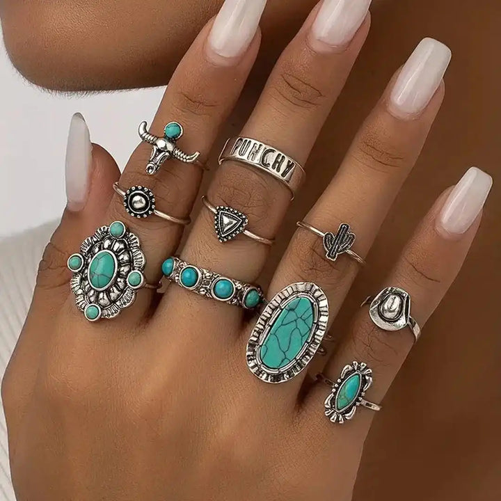 Timeless Turquoise Western Ring Set