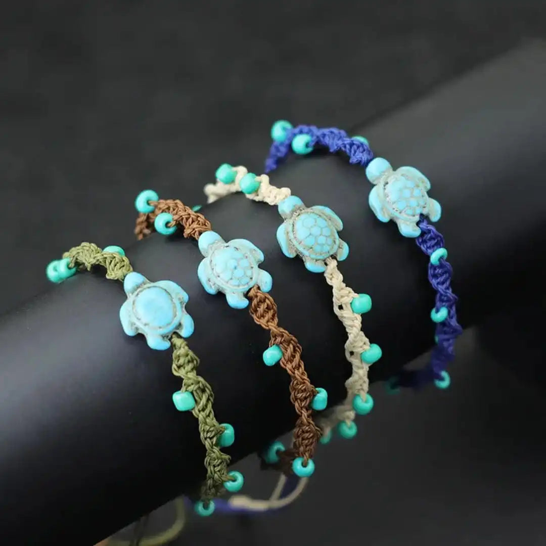 Bohemian Turtle Beaded Rope Bracelet