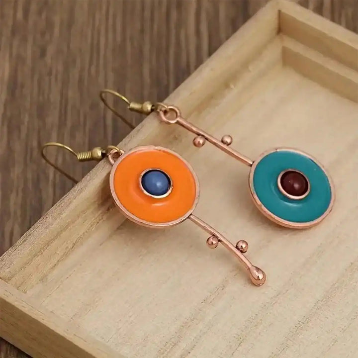 Antique Bronze Color Stone Earrings