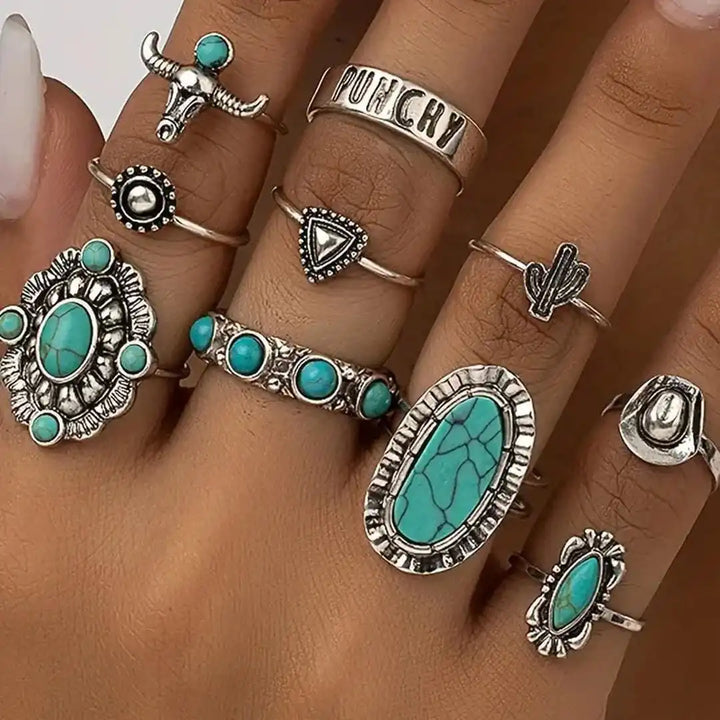 Timeless Turquoise Western Ring Set