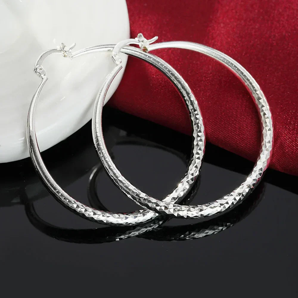 Sterling Silver Circle Hoop Earrings