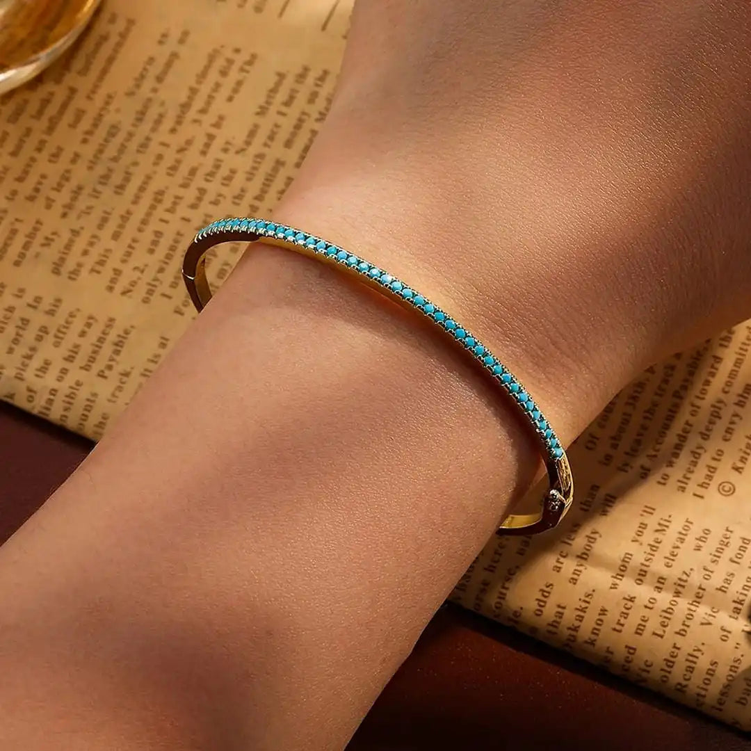 Golden Turquoise Stone Bracelet