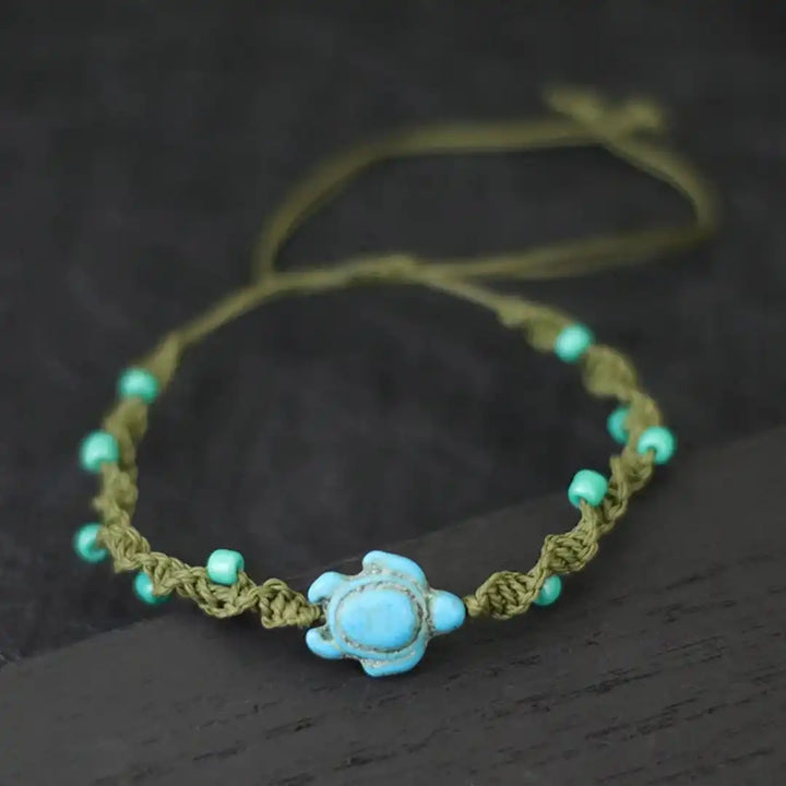 Bohemian Turtle Beaded Rope Bracelet