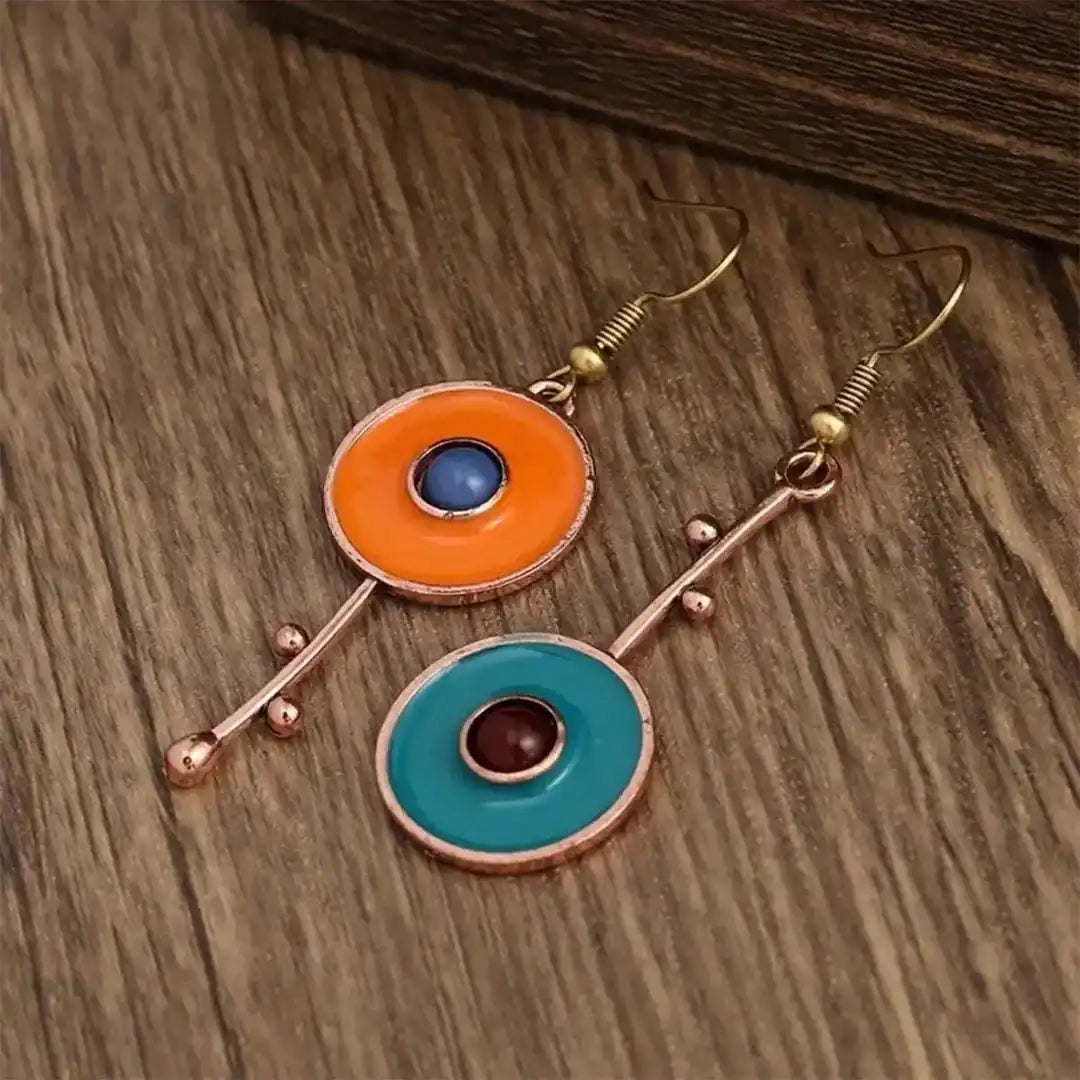 Antique Bronze Color Stone Earrings