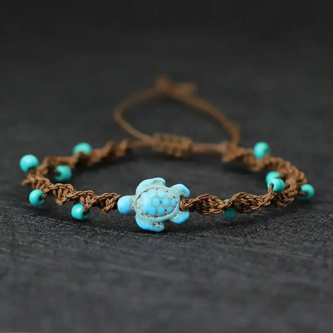 Bohemian Turtle Beaded Rope Bracelet