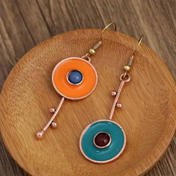 Antique Bronze Color Stone Earrings