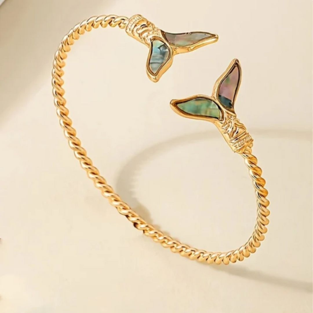 DOLPHIN TAIL COLOURFUL GOLDEN BRACELET