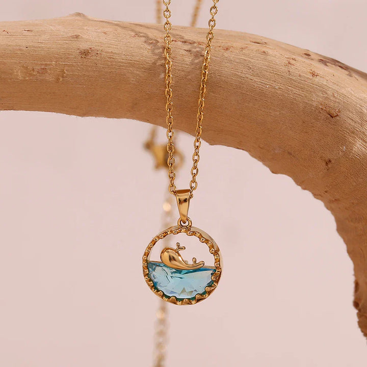 Blue Ocean Whale Pendant Necklace