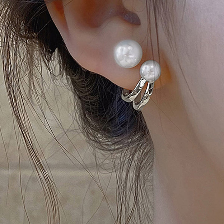 Double Pearl Statement Earrings