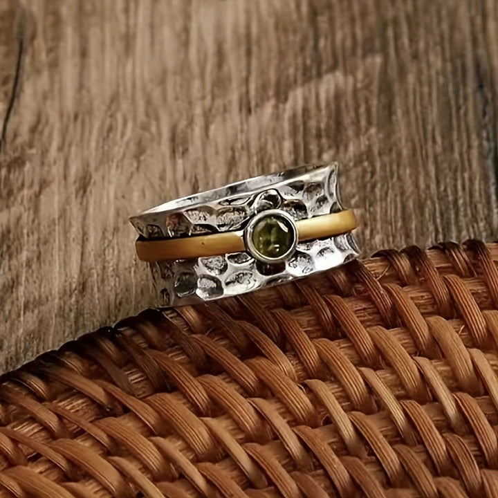Silver and Gold Rustic Band Ring