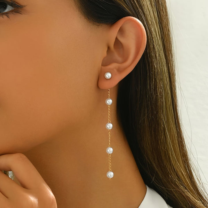 Moonlit Pearl Dangle Earrings