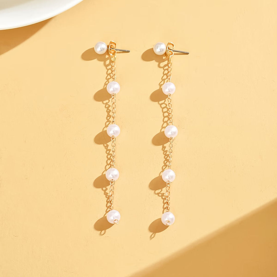 Moonlit Pearl Dangle Earrings