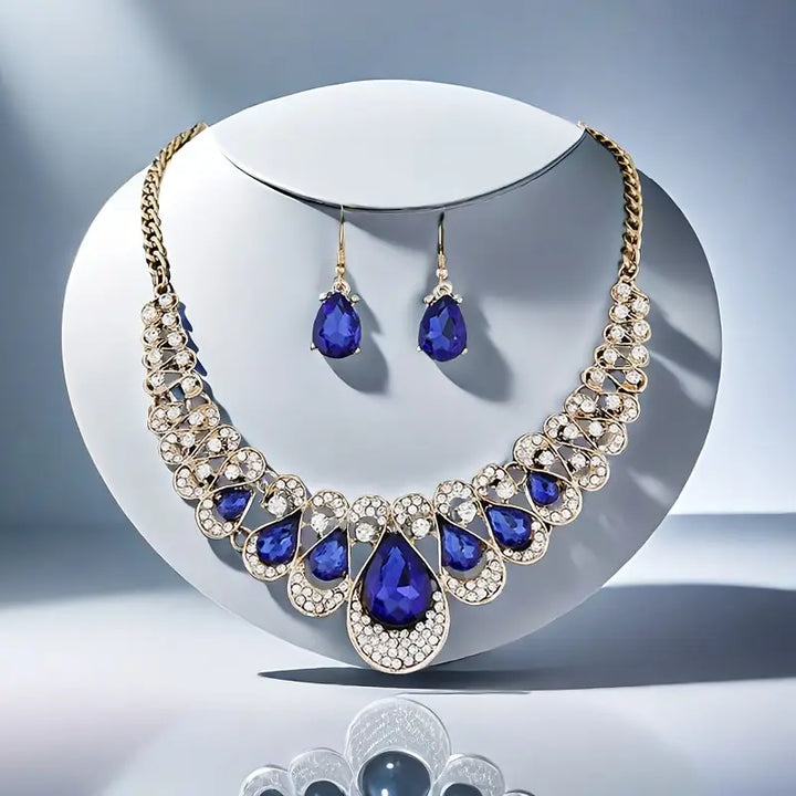 Maevina Sapphire Jewelry Set | Gold