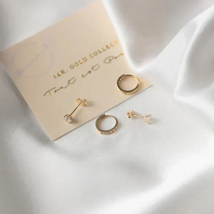 Tears™ | Gold Stone Stud Earrings