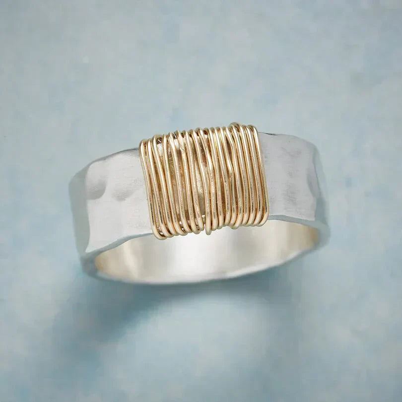Golden Boho Threads Ring