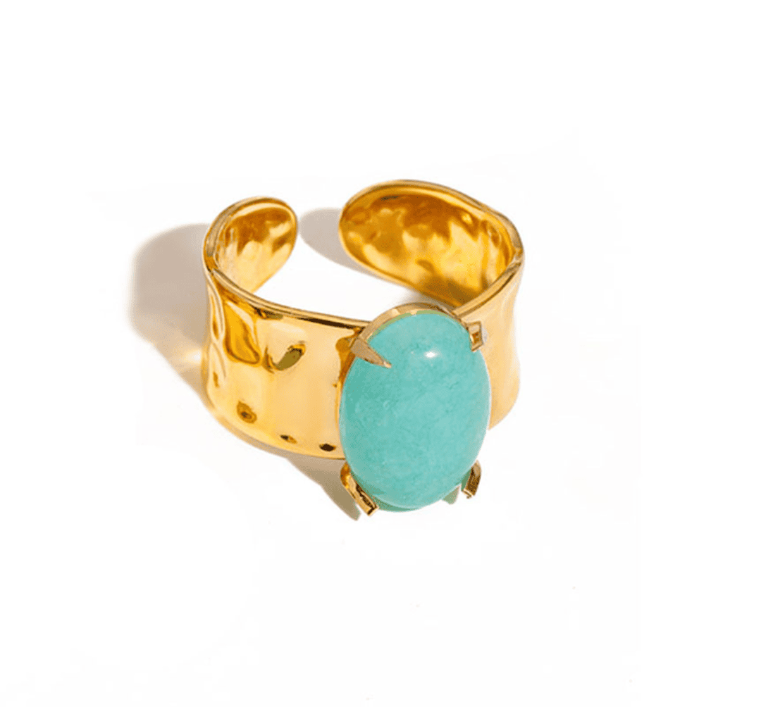 Sophisticated Amazonite Blue Goddess Ring